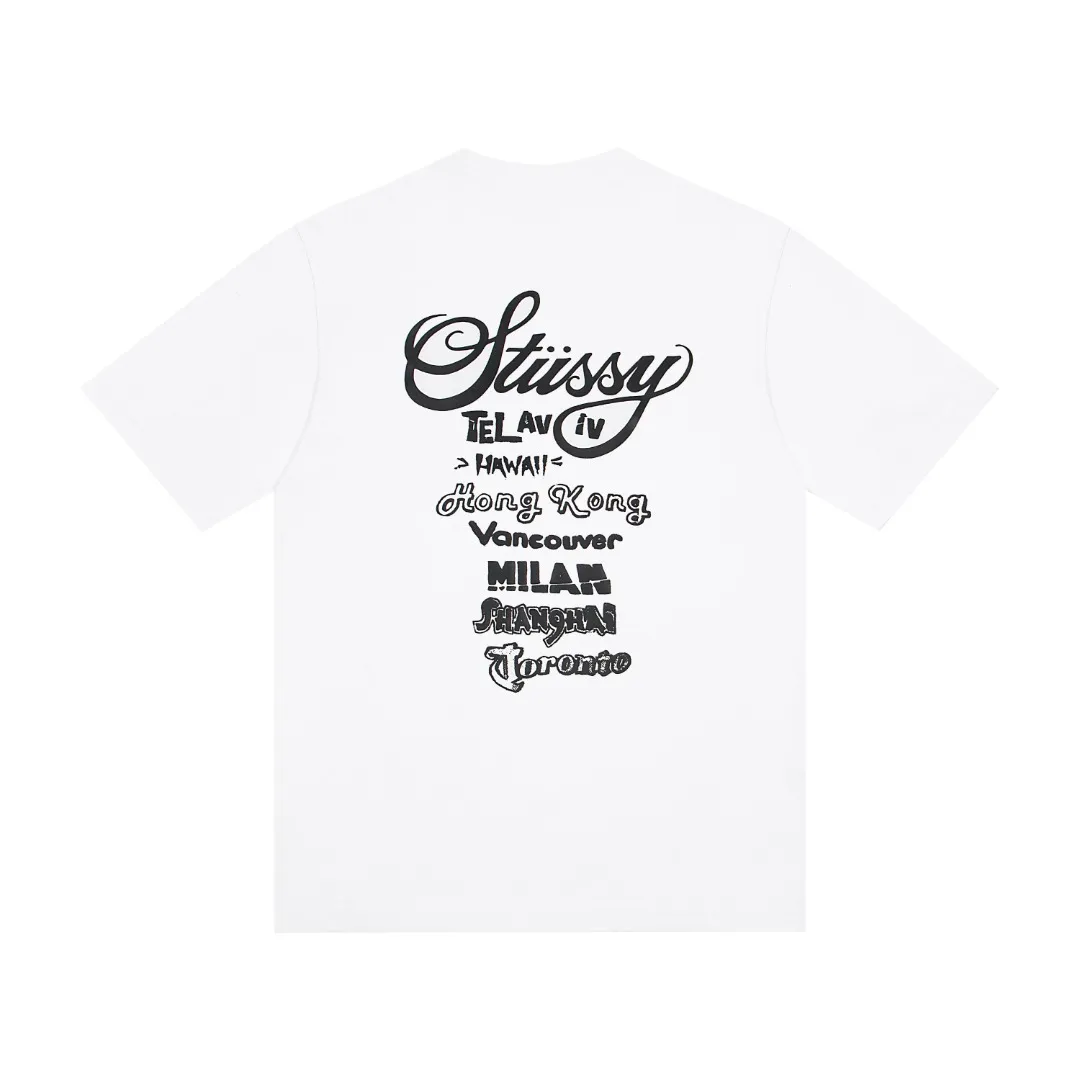 🔥 009# P55 （In Stock ） Stussy Series World Tour T Same Style ：Black White Size：S M L XL ： 260 ：